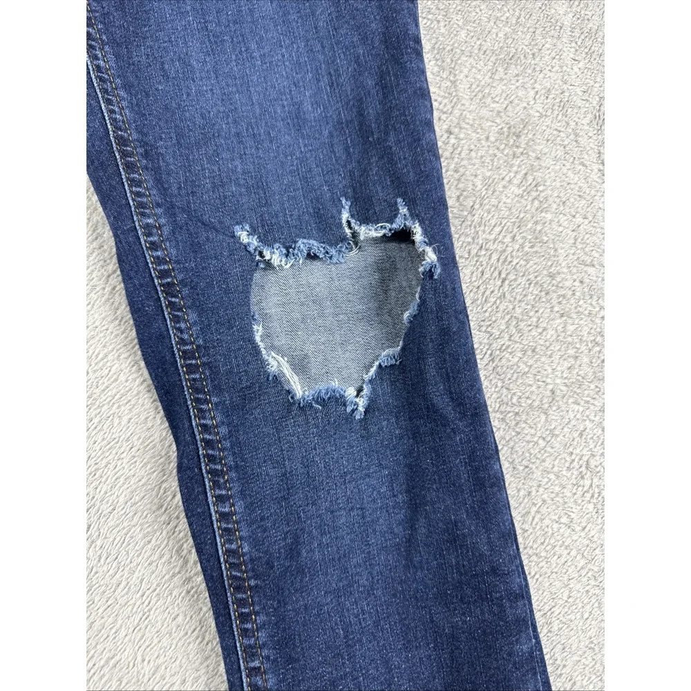 Free People Women's Distressed Knee‎ Denim Skinny Jeans Medium Wash Size W 27R